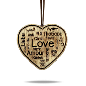 Ароматная подвеска «Сердце Love» в крафтовой упаковке в коричнево-белом цвете