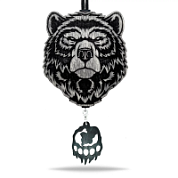 Ароматная подвеска «Медведь Гризли» в крафтовой упаковке с мини-брелоком в черно-белом цвете