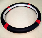 Оплетка A2DM экокожа комб., M размер, черная с красными вставками