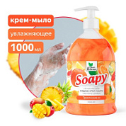 Крем-мыло жидкое с перламутром "Soapy" "Тропикано" увлаж. с дозатором 1000 мл. Clean&Green CG8309