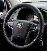 Оплетка A2DM экокожа комб., XL размер, "Косичка" черн./черный