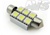 Светодиодная лампочка C008A Т11 (SV8,5/8) 36mm 6x5050 SMD CANBUS, блистер 2 шт