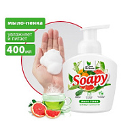 Жидкое мыло-пенка "Soapy" "Грейпфрут и зелёный чай" пенный дозатор 400 мл. Clean&Green CG8236