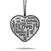 Ароматная подвеска «Сердце Love» в черно-белом цвете в крафтовой упаковке 