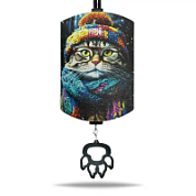 Ароматная подвеска «Зимний кот» в крафтовой упаковке с мини-брелоком цветная