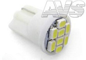 Светодиодная лампочка T023B Т10 (W2,1x9,5d) 8SMD 1210, блистер 2 шт