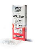 Лампа AVS Vegas 12V. W1,2W(W2.1x4,6d) BOX(10 шт.)